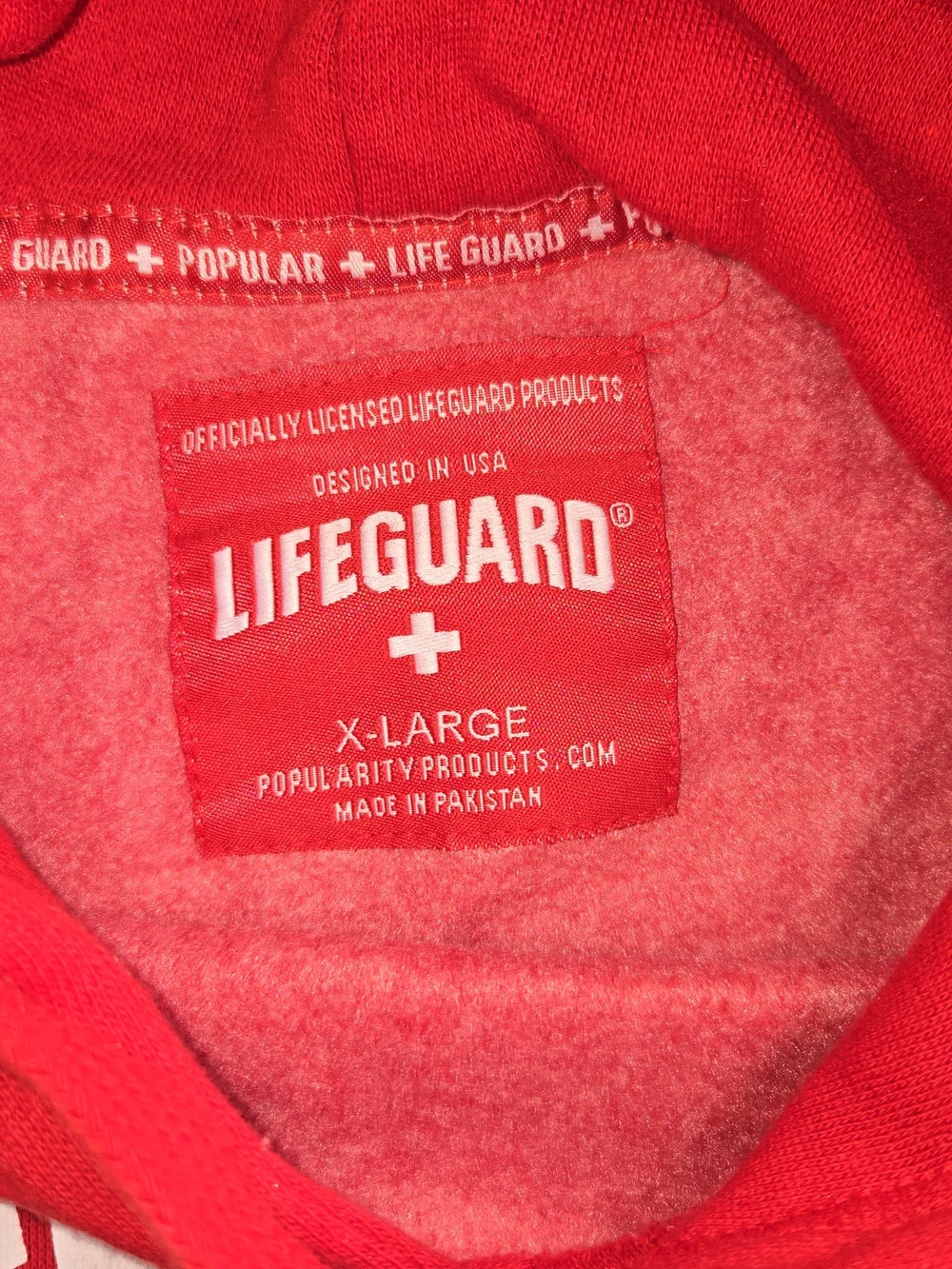 NEW W TAG Lifeguard Palm Beach Red And White Hoodie Mens XL - Picture 3 of 11